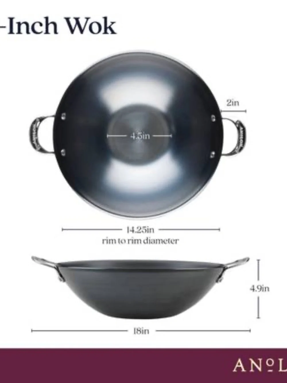 *New In Box* Anolon EverLast N₂ Carbon Steel 14” Wok